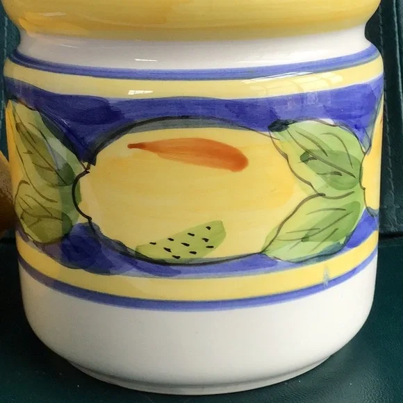 Ceramic Canister Lemon Themed 6” - Picture 3 of 8